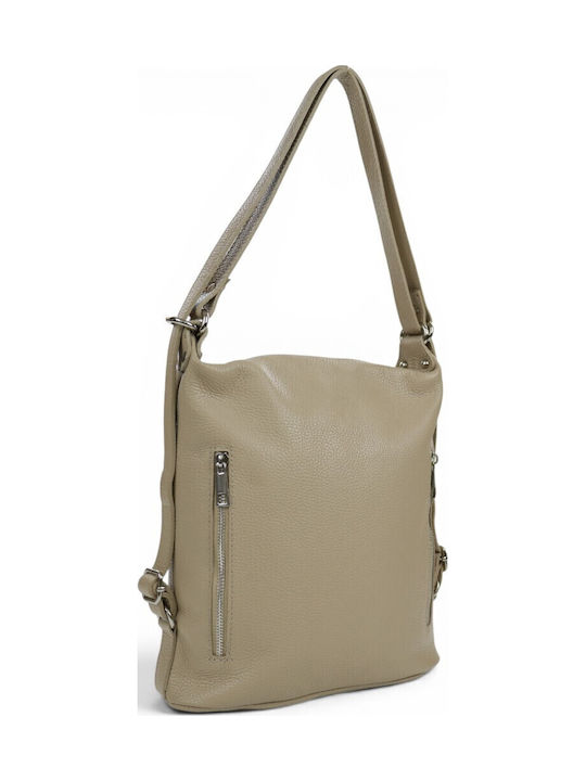 Passaggio Leder Damen Schultertasche Taupe