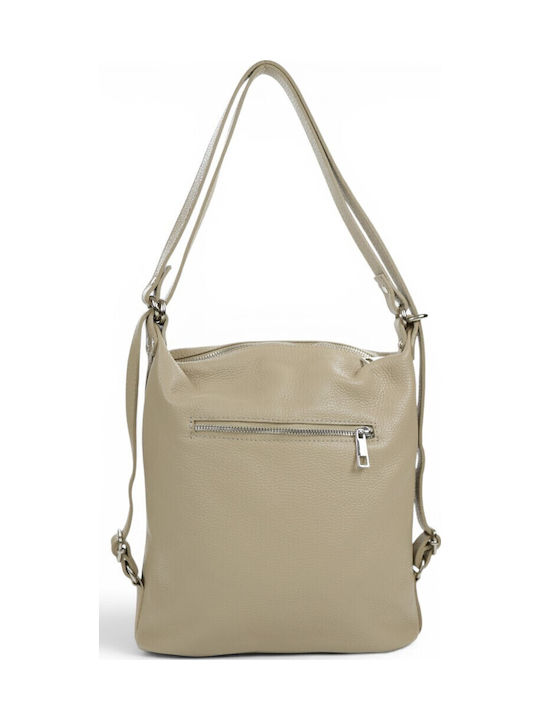 Passaggio Leder Damen Schultertasche Taupe