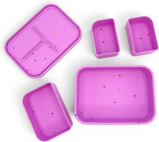 Dodo's Land Kids' Food Container Made of Silicone 0.86 Litre Pink 18.6 x 13.3 x 6.15 cm