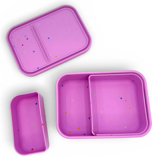 Dodo's Land Kids Food Container Made of Silicone 0.86 Litre Pink 18.6 x 13.6 x 6.15 cm