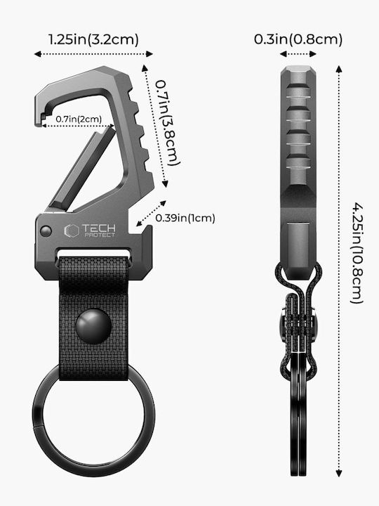 Tech-protect Slidelock Schlüsselanhänger Schwarz Grau