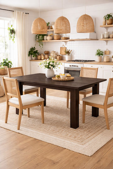 Faii Extendable Table from Solid Wood Wenge 160(+40)x90x78cm