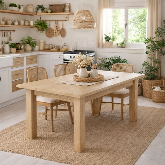 Faii Extendable Table from Solid Oak Wood 160(+40)x90x78cm