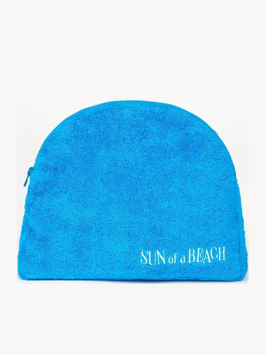 Sun A Beach Große Luna Wasserdichte Kulturbeutel Cousteau Blau