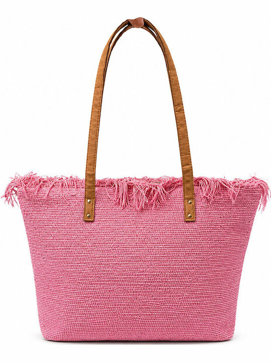 Frottee Strandtasche mit Kulturtasche Rosa