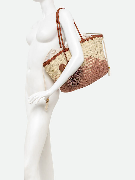 Gianni Chiarini Wicker Beach Bag Beige