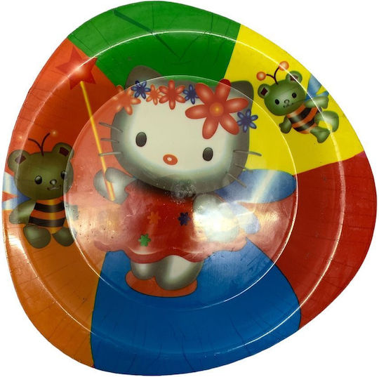 Комплект Плочи Winnie Pooh Hello Kitty 3 Бройки Меламин Триъгълна Извита Форма Многоцветен 20 Х 20 См