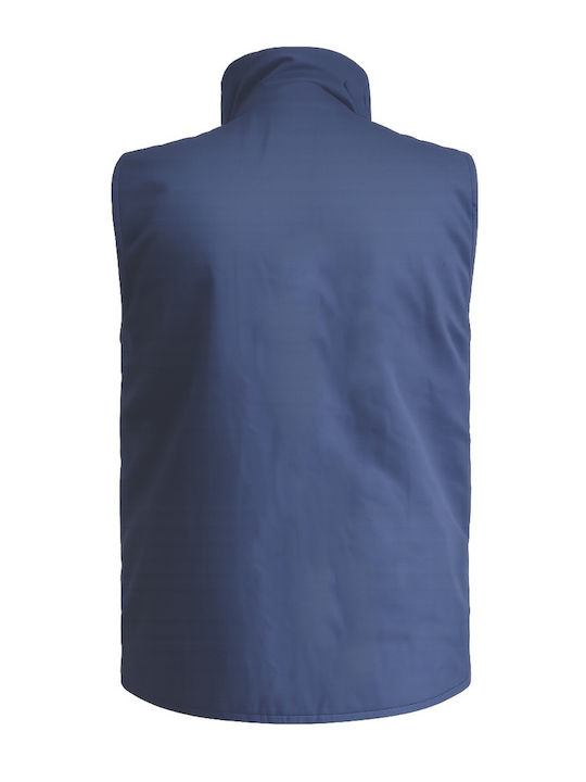 GTC Men's Work Vest Waterproof with Reflective Tapes Heated Softshell Hooded and with Fleece Lining Navy Blue