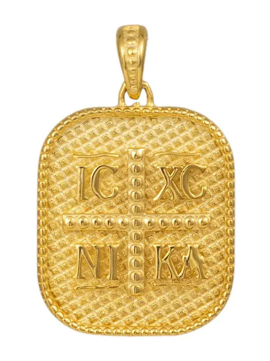 Kinder Amulett Kinderschutzamulett Beidseitig mit Kette aus 9K Gold 056022