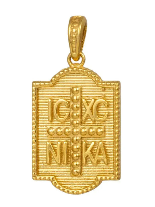 Kinder Amulette Kinderschutzamulett Beidseitig mit Kette aus 9K Gold 056010