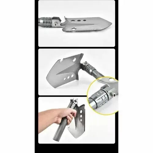 Unealtă Multifuncțională Jup 221092 Lopată Pliabilă Cuțit Tactical Fluier Brichetă Șurubelniță 8 Unelte Neagră