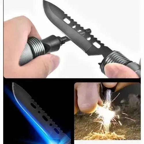 Unealtă Multifuncțională Jup 221092 Lopată Pliabilă Cuțit Tactical Fluier Brichetă Șurubelniță 8 Unelte Neagră