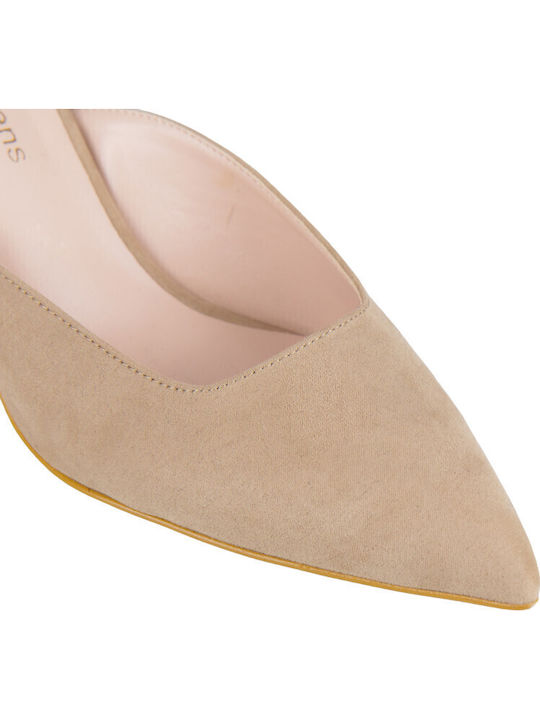 Suede Mules With Heel In Brown Colour