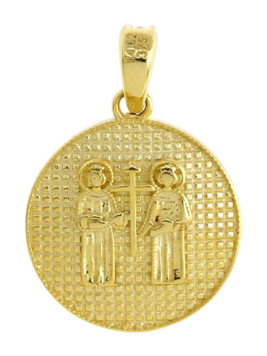 Senzio Belibasakis Charm Talisman Konstantin mit Steinen aus 9K Gold mit Zirkon