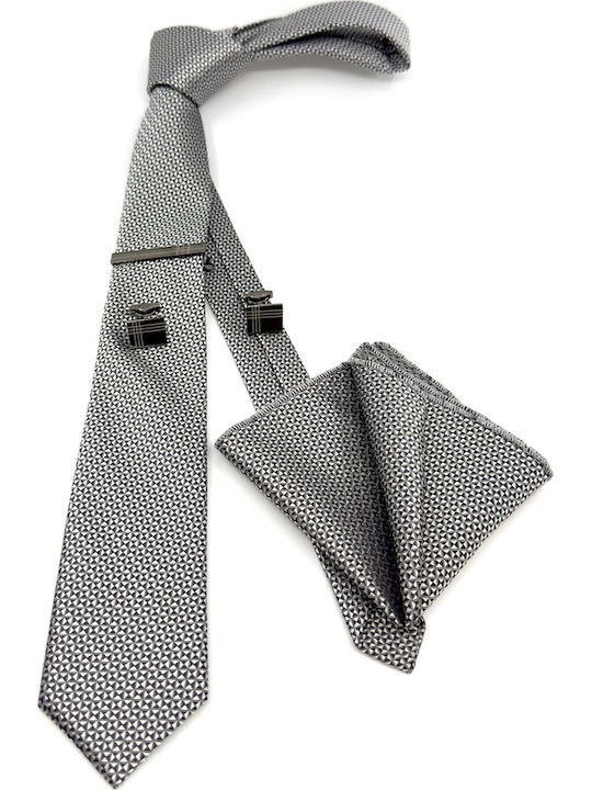 Legend Accessories Legend Accessories Herren Krawatten Set mit Mustern in Silber Farbe