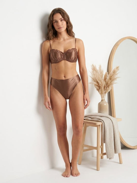 Set Bikini Ψηλόμεσο Μπρονζέ