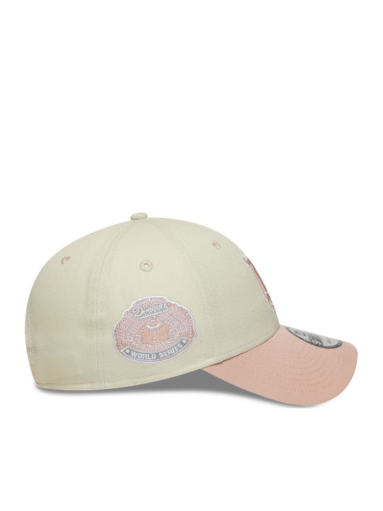 New Era La Dodgers Mlb World Series Patch Light Beige 9forty Adjustable Cap Unisex Jockey Multicolor