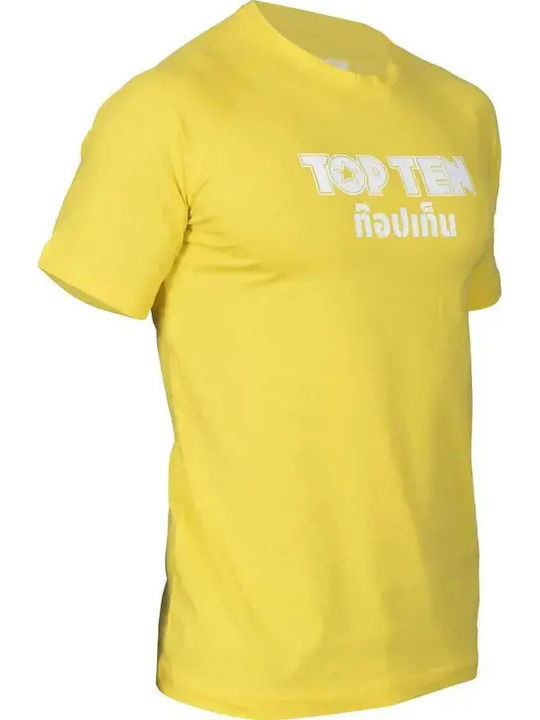 Top Ten Мъжка Къс Ръкав Блуза 1381.XS.Жълта За Муай Тай