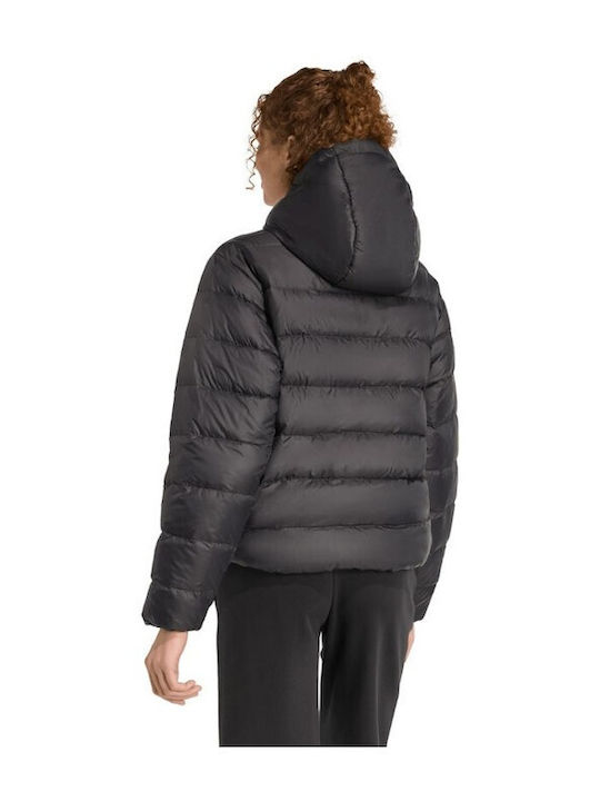 Women's Puffer Jacket for Winter with Hood Black