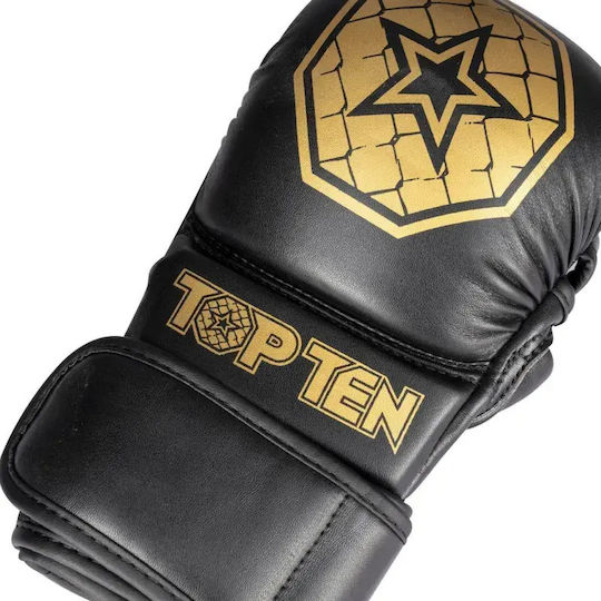 Top Ten Contender MMA-Handschuhe Schwarz Goldfarben