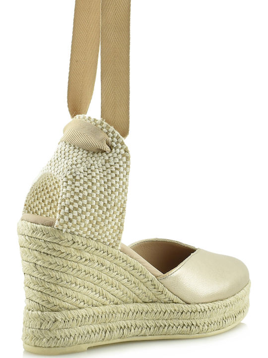 Platform Damenplattformen in Stil Espadrilles Beige