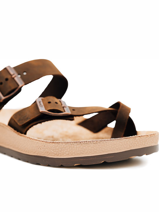 Leder Herrensandalen in Beige Farbe