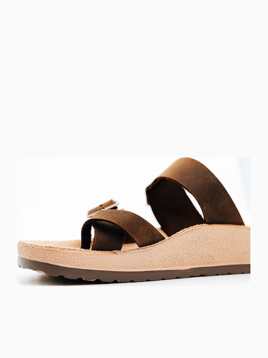 Leder Herrensandalen in Beige Farbe