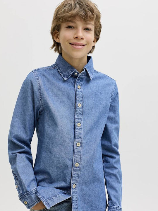 Kinderhemd Langärmelig Denim Blau