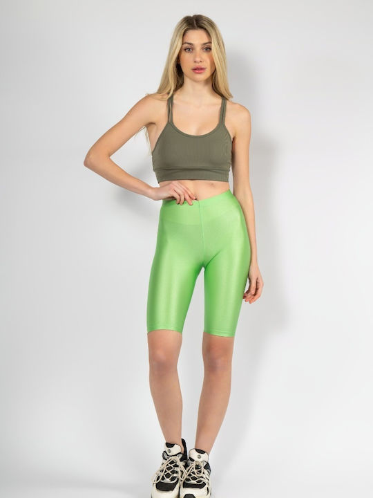 Women's Bike Leggings Shiny Cabbage Green NC1983-Cabbage Green