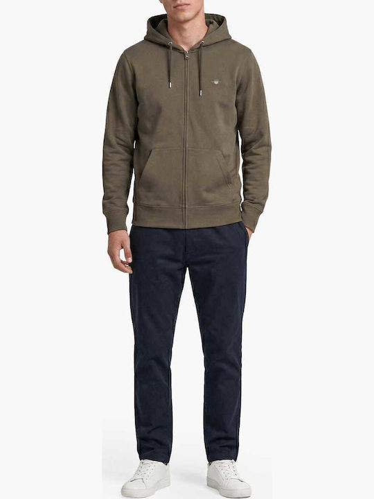 Men's Hooded Cardigan Brown