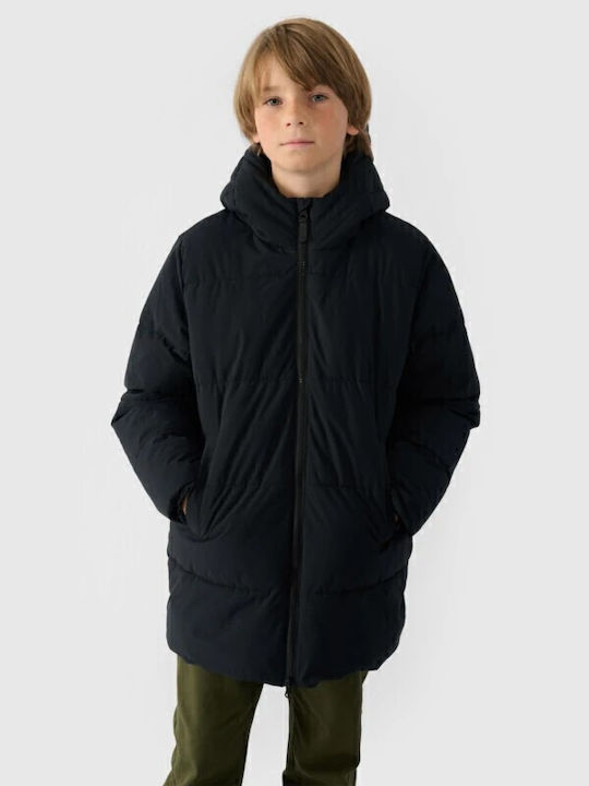 Kids' Casual Jacket Long with Hood Black