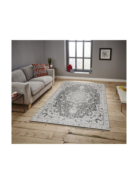 Conceptum Hypnose Teppich Rechteckig Synthetisch,Polyester/Cotton/Leather Black-white