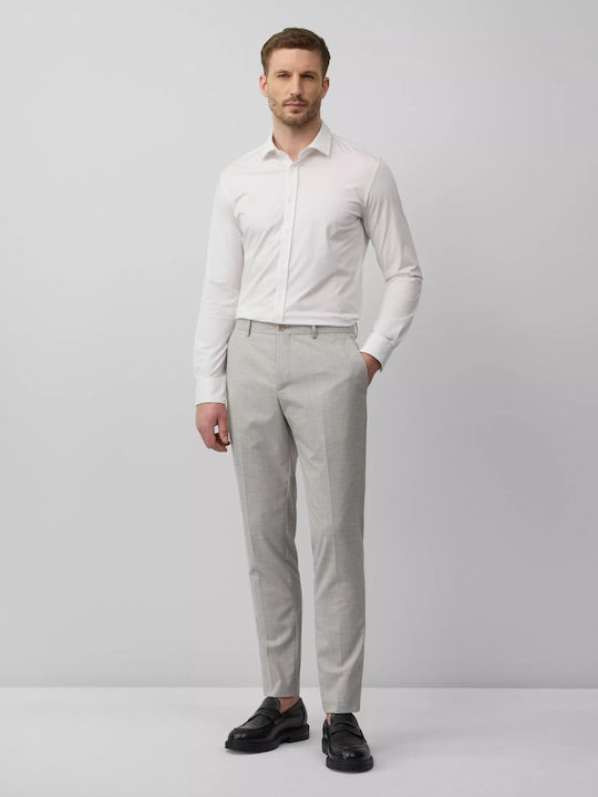 Pantalon Bărbați De Costum Slim Fit Gri