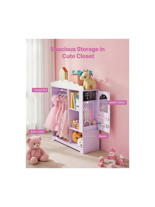 Vevor Kids Multi Hook Wooden Purple with Shelf