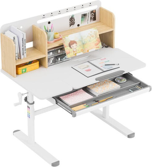 Birou Pentru Copii Din Melamină Gri 100x60x92-112cm