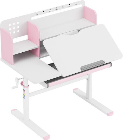 Kinder Schreibtisch aus Melamin Rosa 100x60x92-112cm