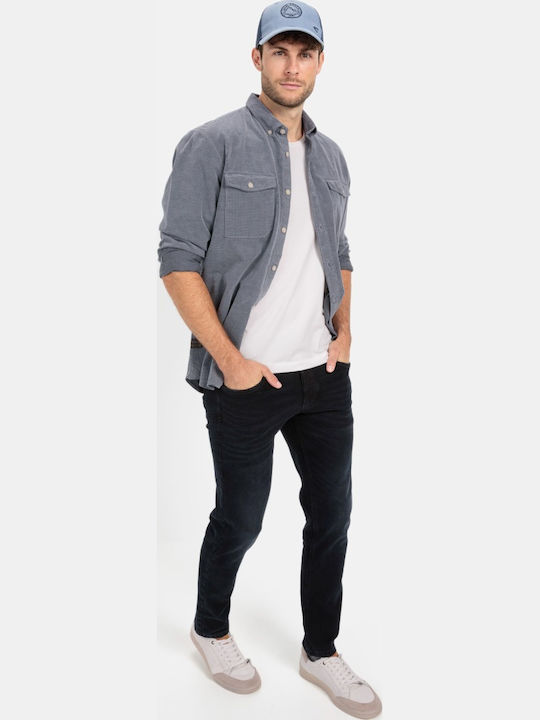 Long-sleeved Corduroy Shirt Blue