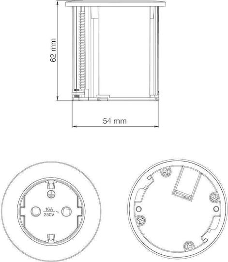 Баластно Въже Удължител на Кабел с Дължина 2m Диаметър 3 x 1.5mm² и Заземяване