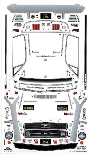 Hpi 1966 Ford Mustang Gt Body 200mm 17519 Αβαφο Bodykit Καπακι Lexan Τηλεκατευθυνομενο Αυτοκινητο 1:10 Hpi