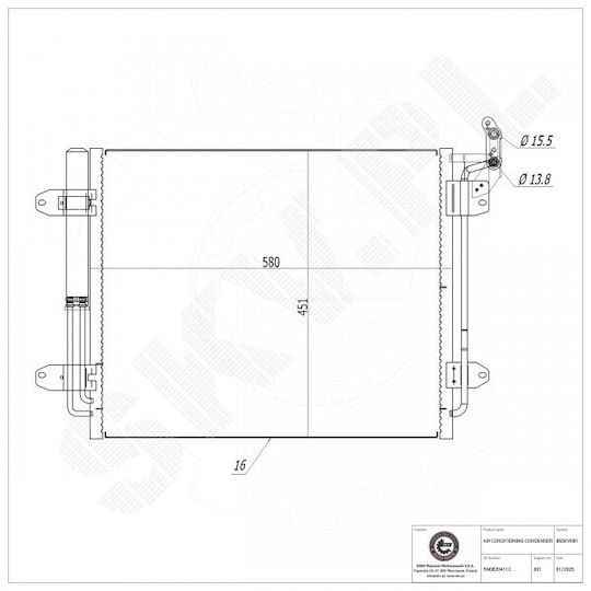 Radiator Climatizare Volkswagen Tiguan Dezumidificator 5n0820411c