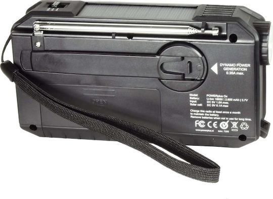 PowerPlus Ox Portable Solar Radio with USB Black