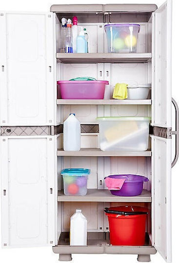 Zweiflügeliger Schrank Elektrisch Kunststoff mit 4 Regale 73x44x179cm