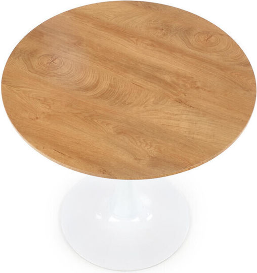 Sting Round Kitchen Wooden Table Golden Oak White 80x80x73cm