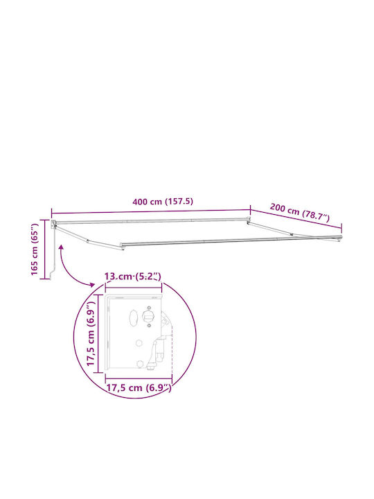 vidaXL Τέντα Βεράντας Καφέ 4x2m