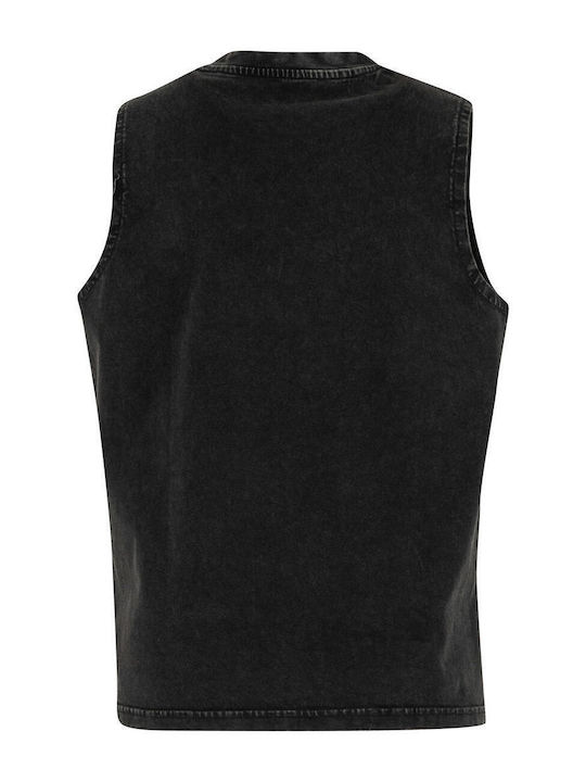 Summer Women's Cotton Sleeveless Black Blouse