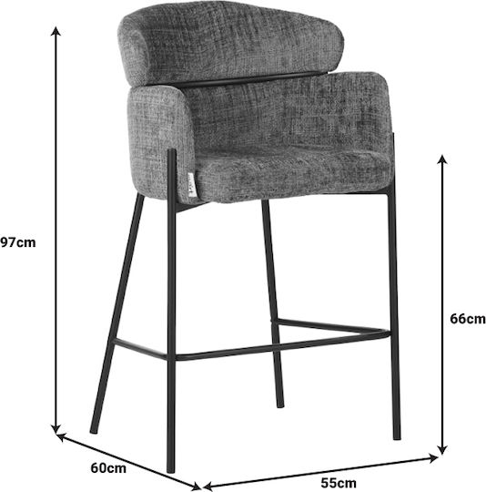 Barhocker Metallisch Tolerse Grau 2Stück