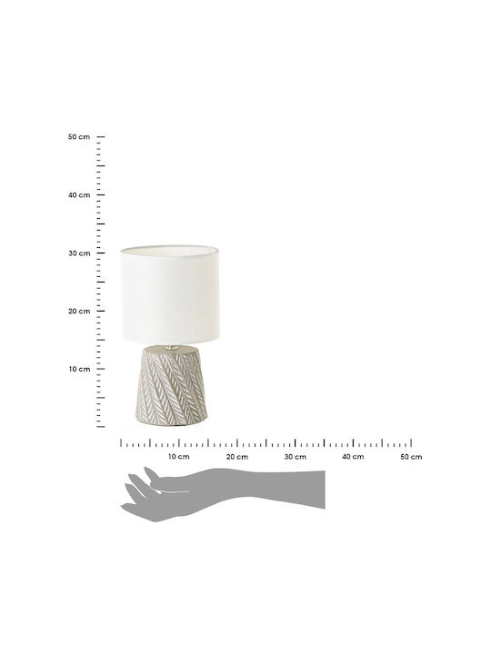 HowHomely Tischlampe aus Beton mit Grau Farbenschirm und Basis