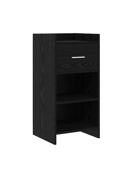 Office Cabinet Made of Wood and Metal Black Oak 40x36x80cm
