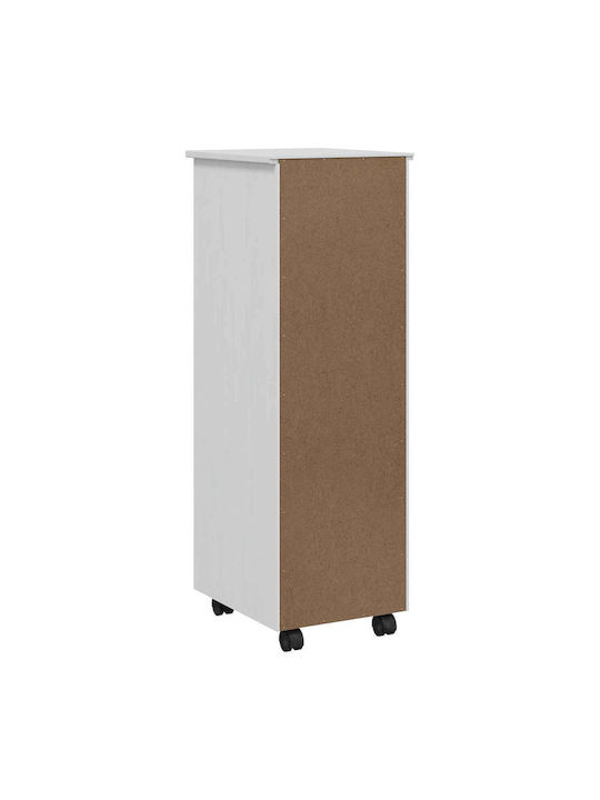 Büroaufbewahrungsschrank aus Massivholz & Metall Weiß 34x39x100cm