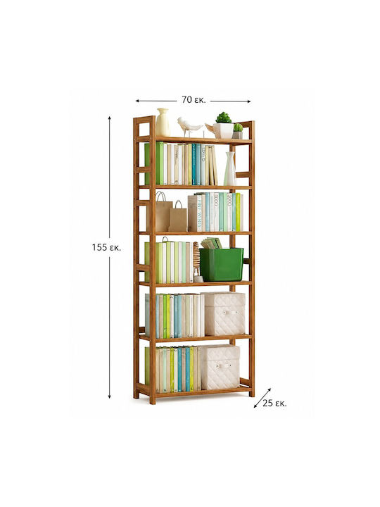Bibliotecă din Bambus 70x25x155 cm